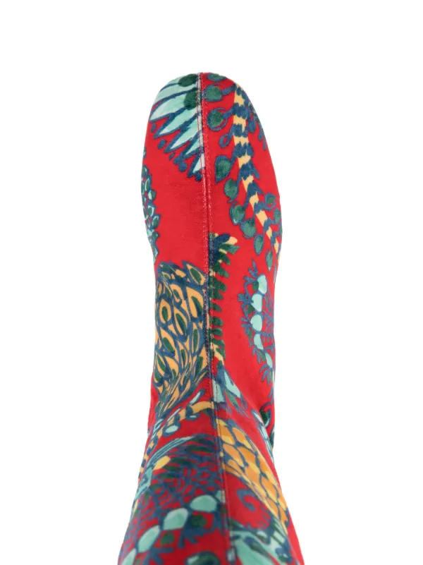 La DoubleJ Bota Edie De Veludo Vermelho FARFETCH BR