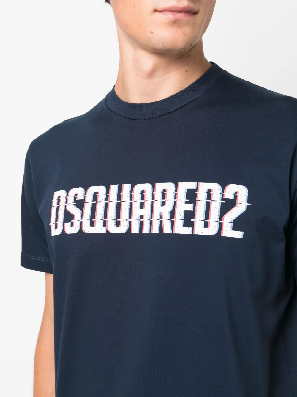 Shop Dsquared2 Logo-print Short-sleeve T-shirt In Blue