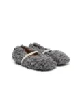 Pèpè faux-shearling round-toe ballerinas - Grey