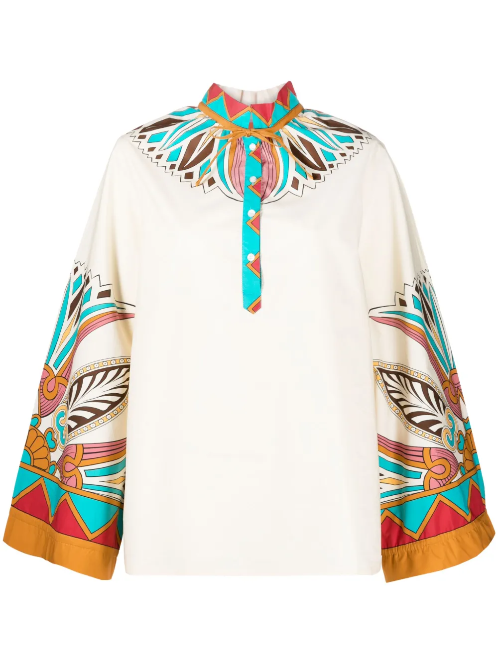 La DoubleJ Placee Bluse mit Print | Nude | Image 1