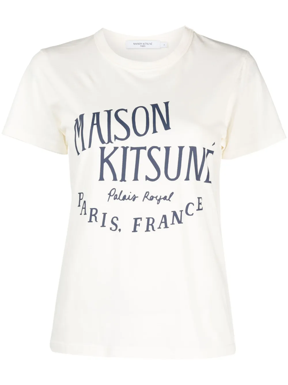 Maison Kitsuné Logo-print Cotton T-shirt In Neutrals