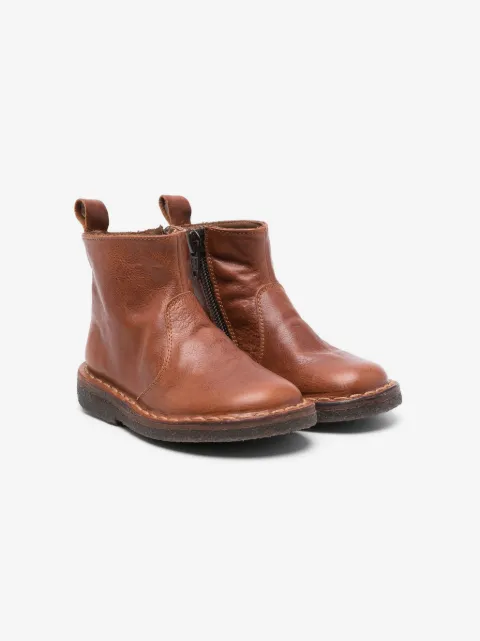 Pèpè round-toe leather ankle boots