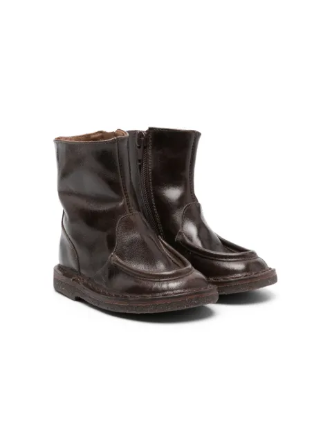 Pèpè round-toe leather ankle boots