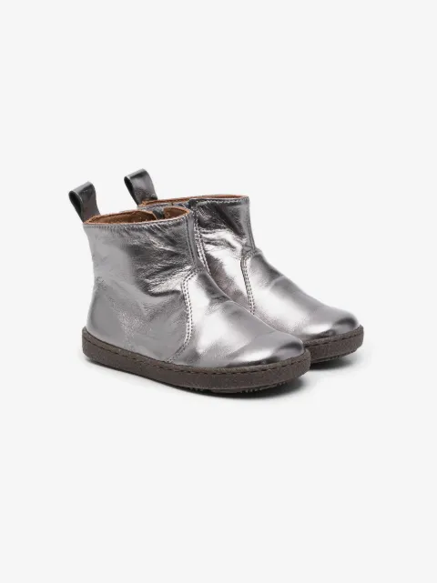 Pèpè metallic-finish leather boots