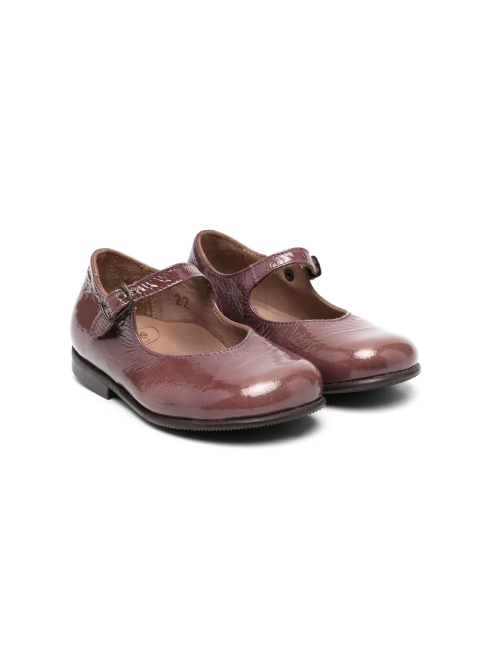 Pèpè patent buckle ballerina shoes | Brown | Image 1