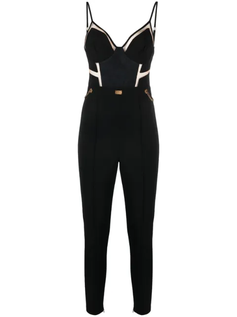 Elisabetta Franchi tulle-inserts bustier jumpsuit