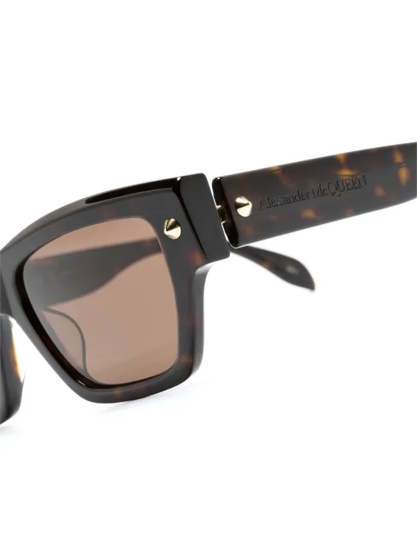 Alexander McQueen Eyewear スクエアフレーム サングラス | ブラウン 