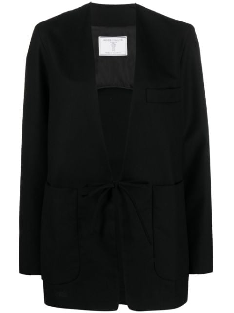 Société Anonyme single-breasted tie-front wool blazer