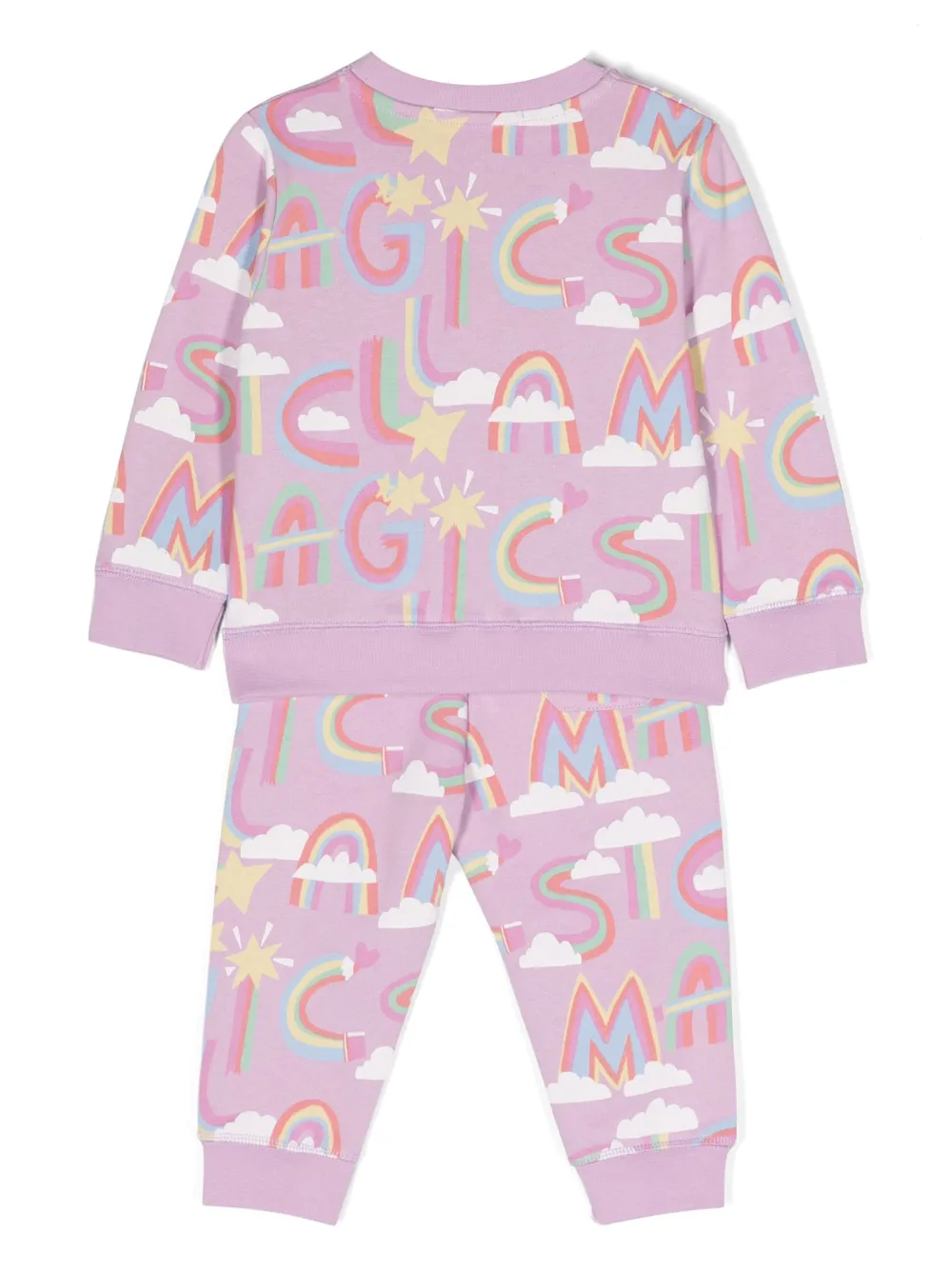 Stella McCartney Kids graphic-print cotton tracksuit - Paars