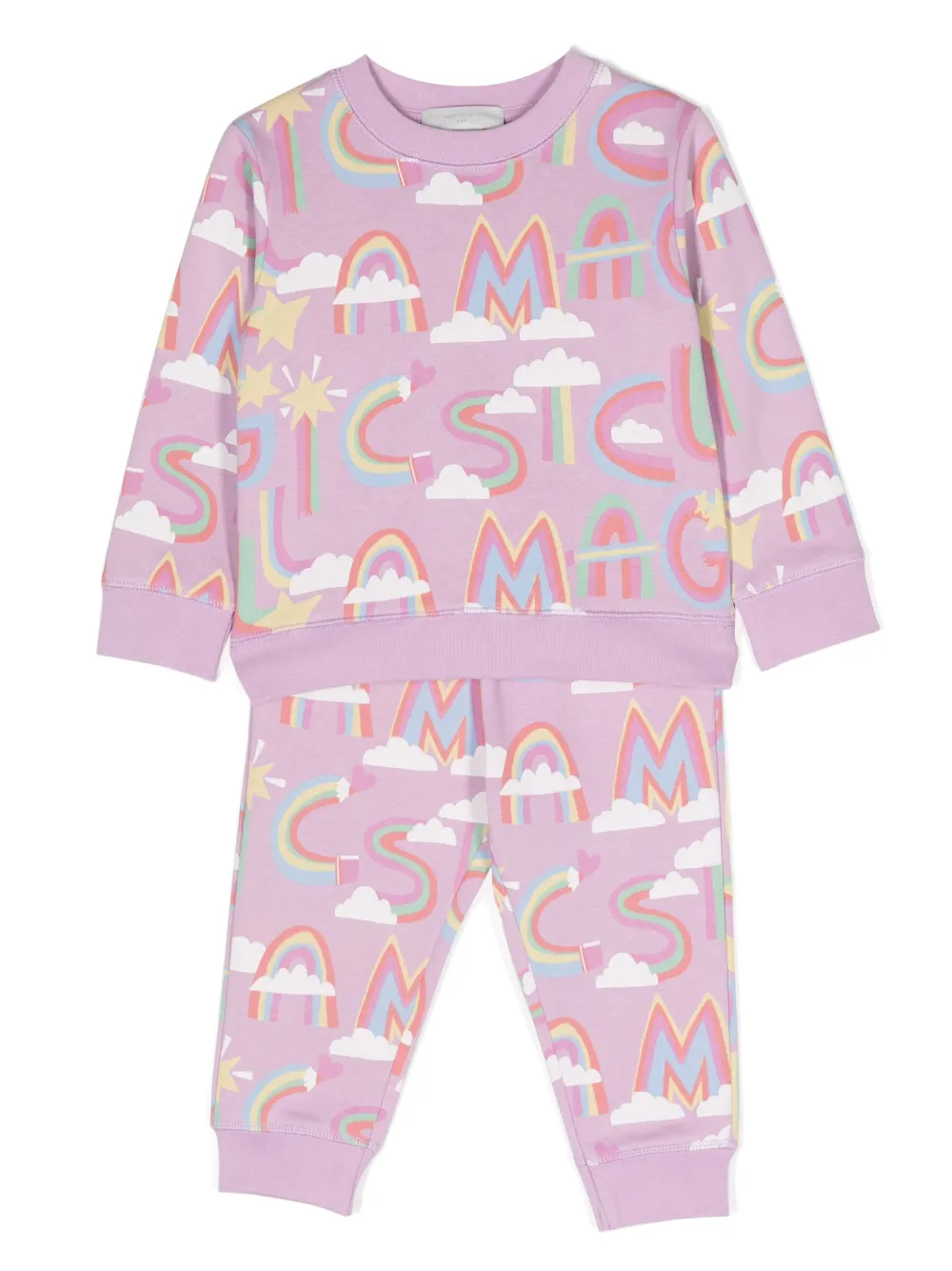 Stella McCartney Kids graphic-print cotton tracksuit | Purple | Image 1