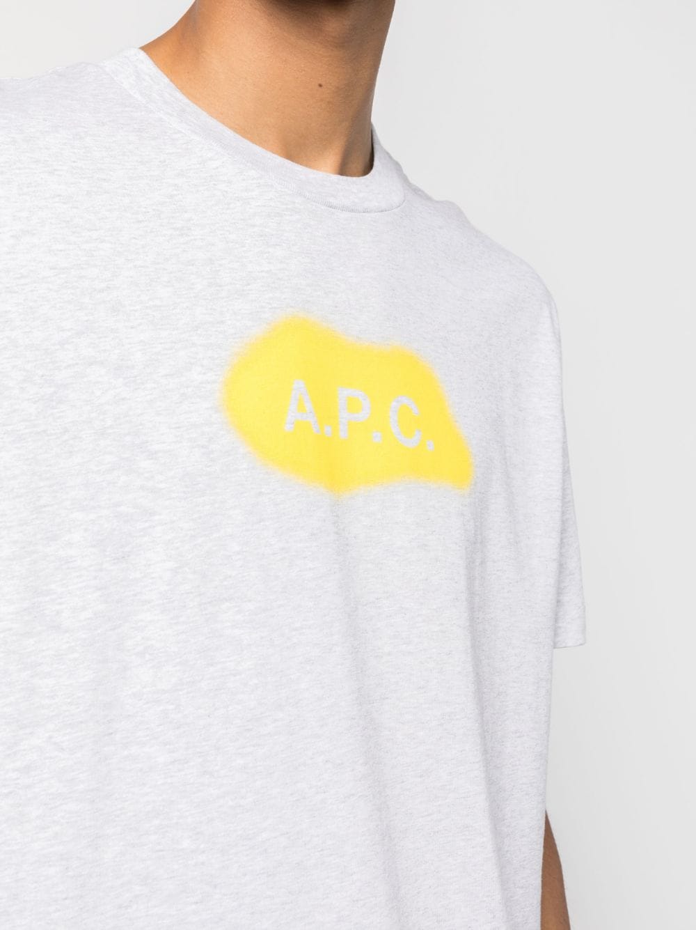 Shop Apc Logo-print Cotton T-shirt In Grey