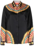La DoubleJ placed-print Boy silk shirt - Black
