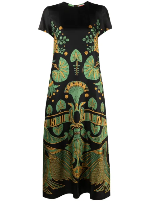 La DoubleJ Swing graphic-print silk dress