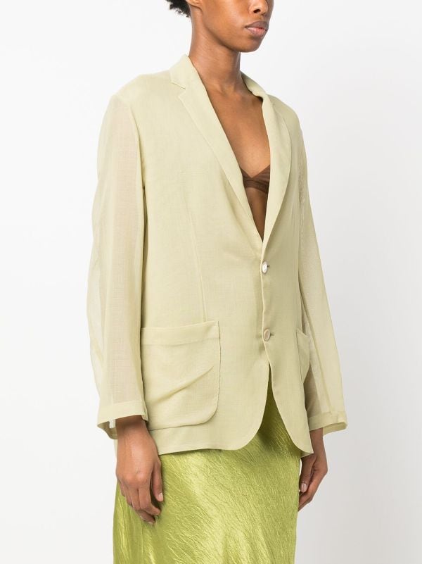 Auralee semi-sheer single-breasted Blazer - Farfetch