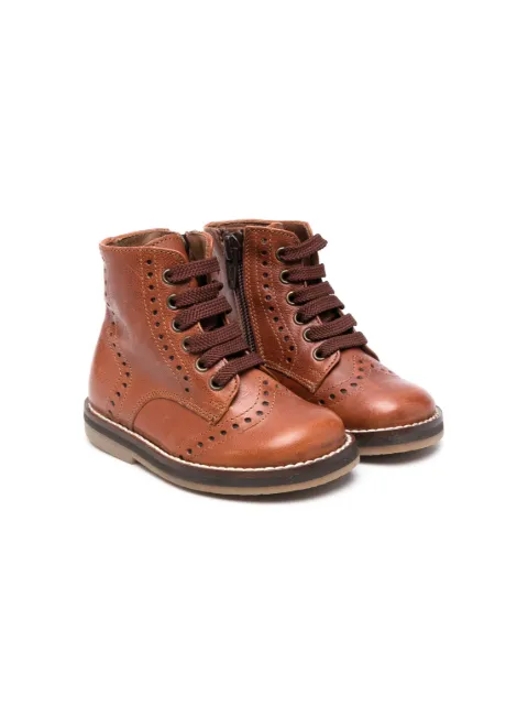 Pèpè perforated-detailing lace-up boots