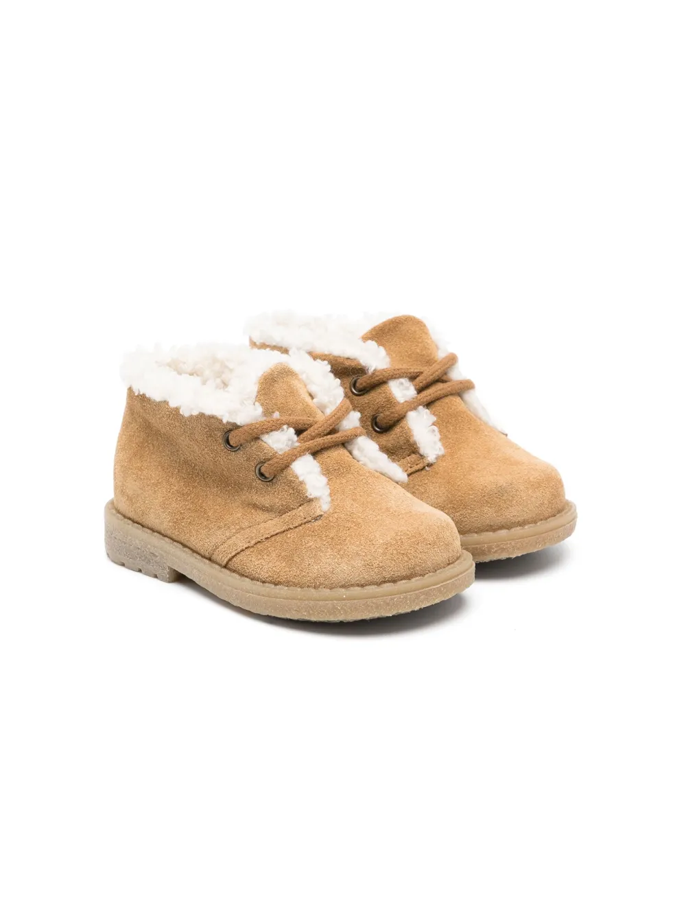Pèpè faux-shearling suede ankle boots Brown