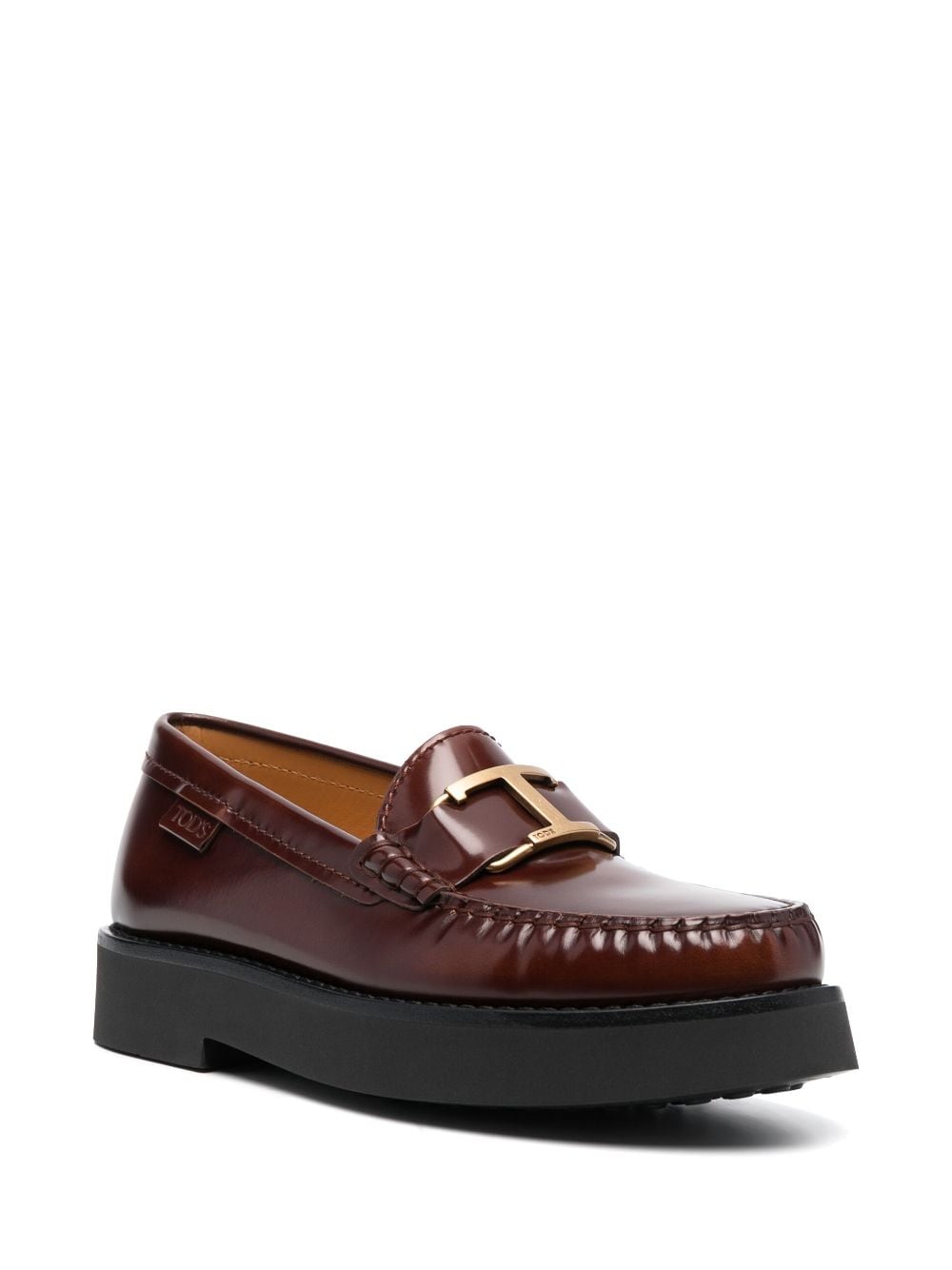 Image 2 of Tod's logo-buckle leather loafers