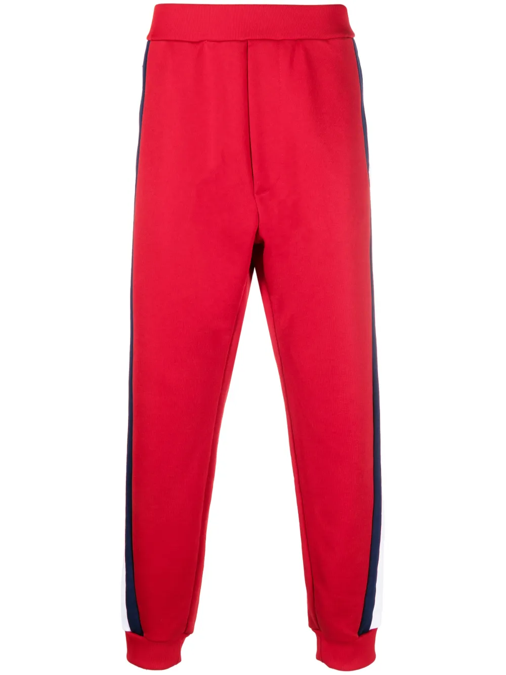 Shop Dsquared2 Striped Cotton-blend Track Pants In Red