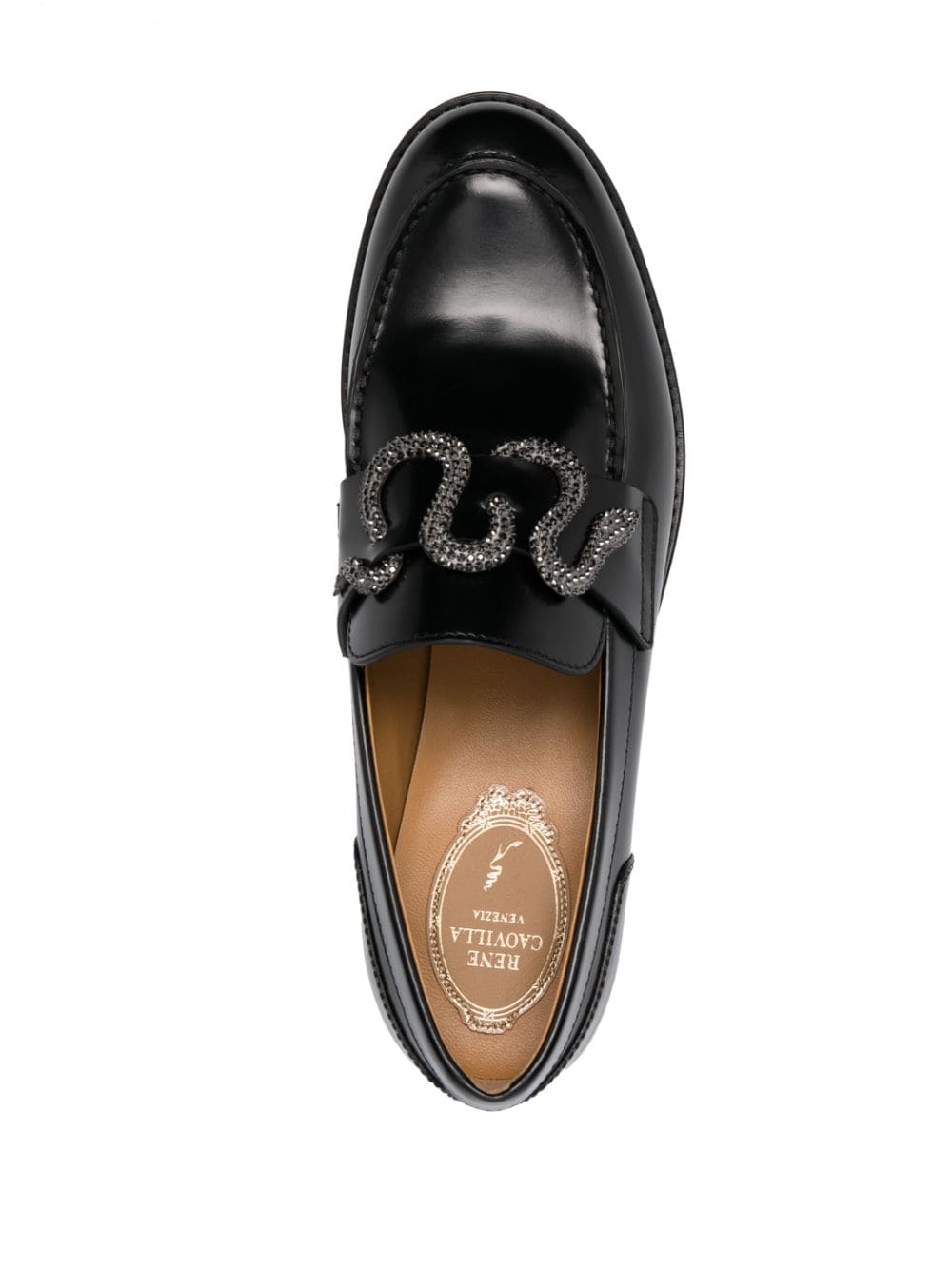 Shop René Caovilla Morgana 40mm Leather Loafers In Black