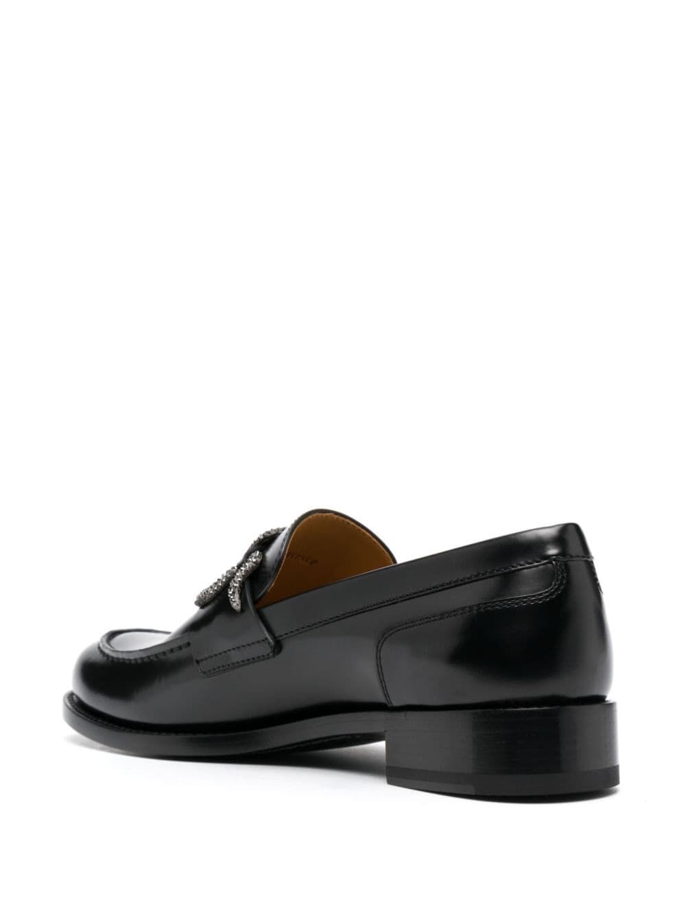 Shop René Caovilla Morgana 40mm Leather Loafers In Black