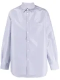 Valentino Garavani logo-embroidered textured shirt - Blue