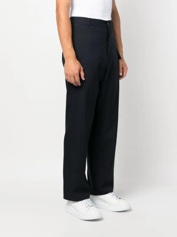 Black tropical wool tailored trousers