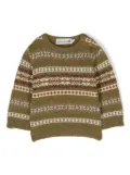 Bonpoint striped crew-neck wool jumper - Green