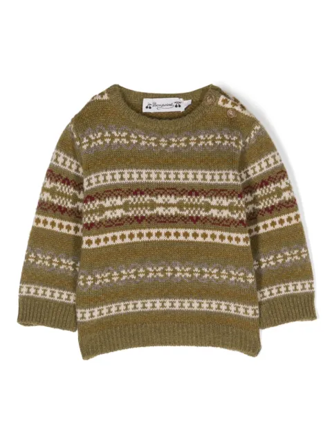 Bonpoint striped crew-neck wool jumper