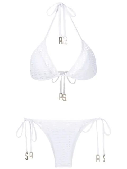 Amir Slama logo-pendant stretch bikini 