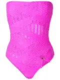 Amir Slama open-knit bandeau one-piece - Pink