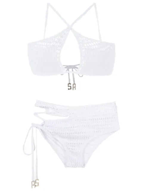Amir Slama keyhole-detail open-knit bikini 