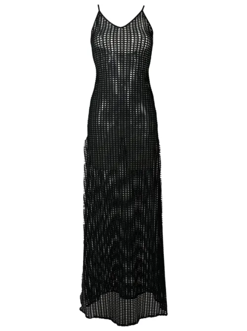 Robe en maille ajourée à coupe longue - Amir Slama - Modalova