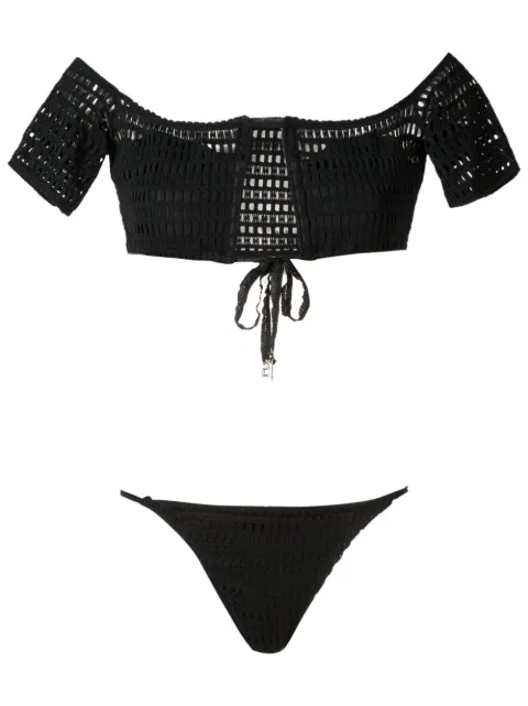Amir Slama open-knit off-shoulder bikini set 