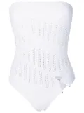 Amir Slama open-knit bandeau one-piece - White