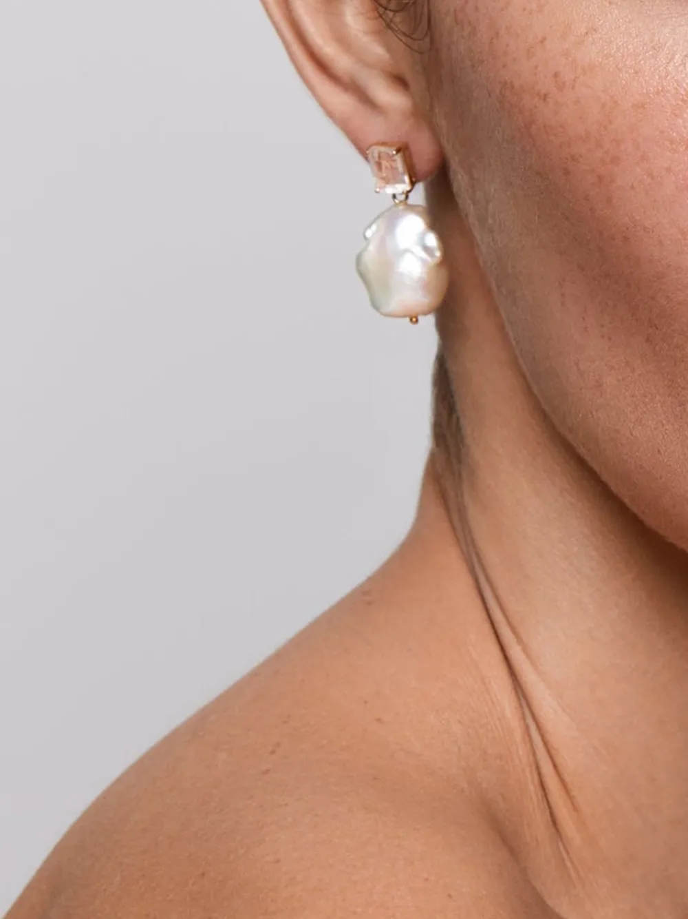 Mateo 14kt Yellow Gold Rose Quartz And Pearl Drop Earrings In Pink
