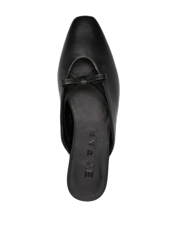 BY FAR Finn Leather Mules Black FARFETCH AE