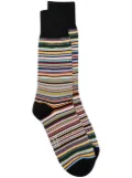 PS Paul Smith artist stripe-pattern socks - Black