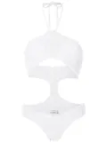 Amir Slama woven halterneck one-piece - White