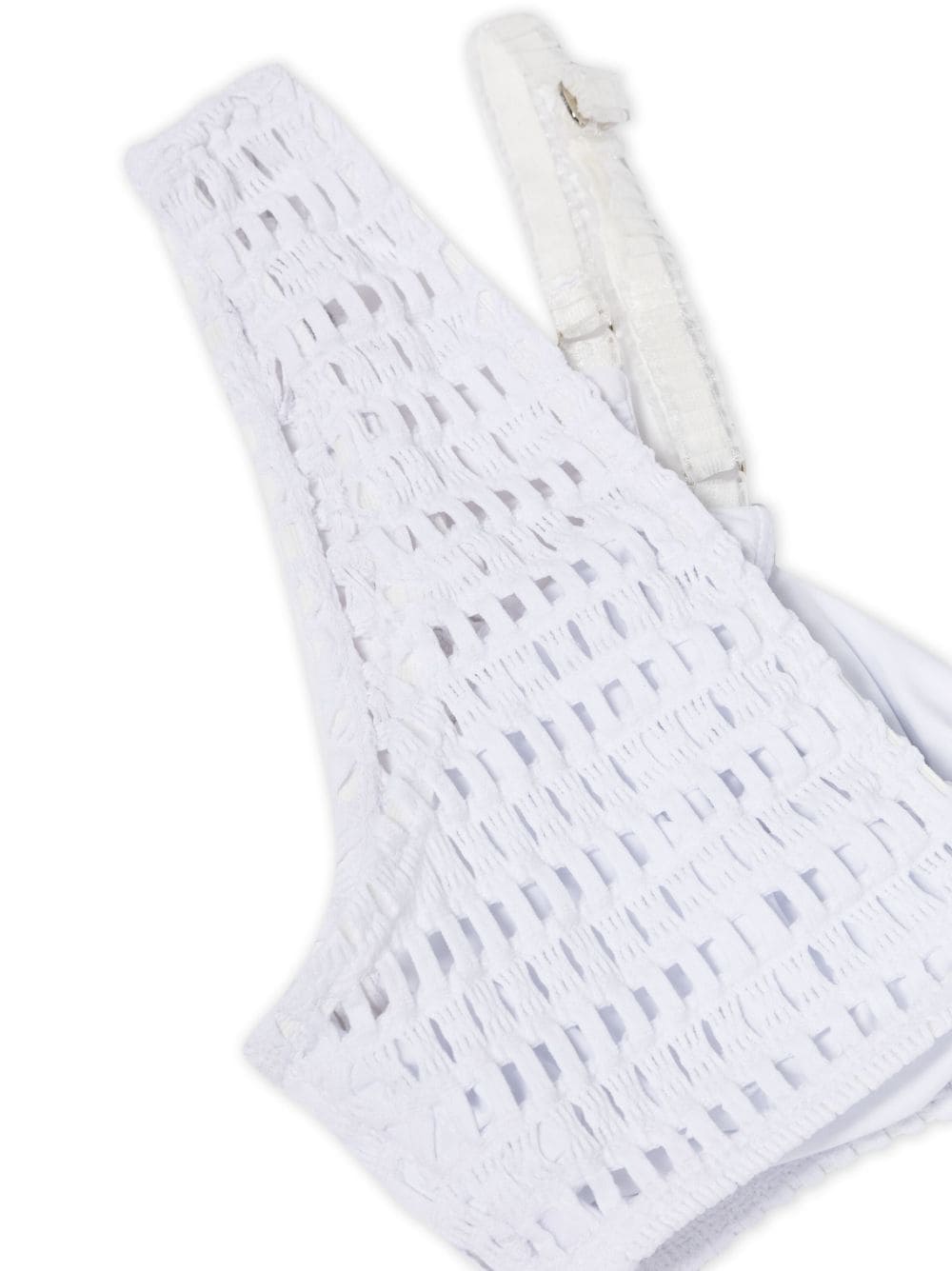 Shop Amir Slama Open-knit Layered Bikini Set In White