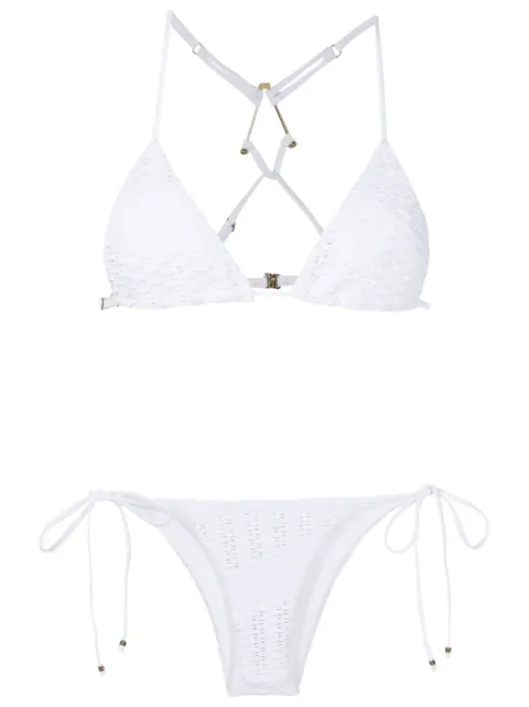Amir Slama bikini estilo triángulo con diseño en relieve 