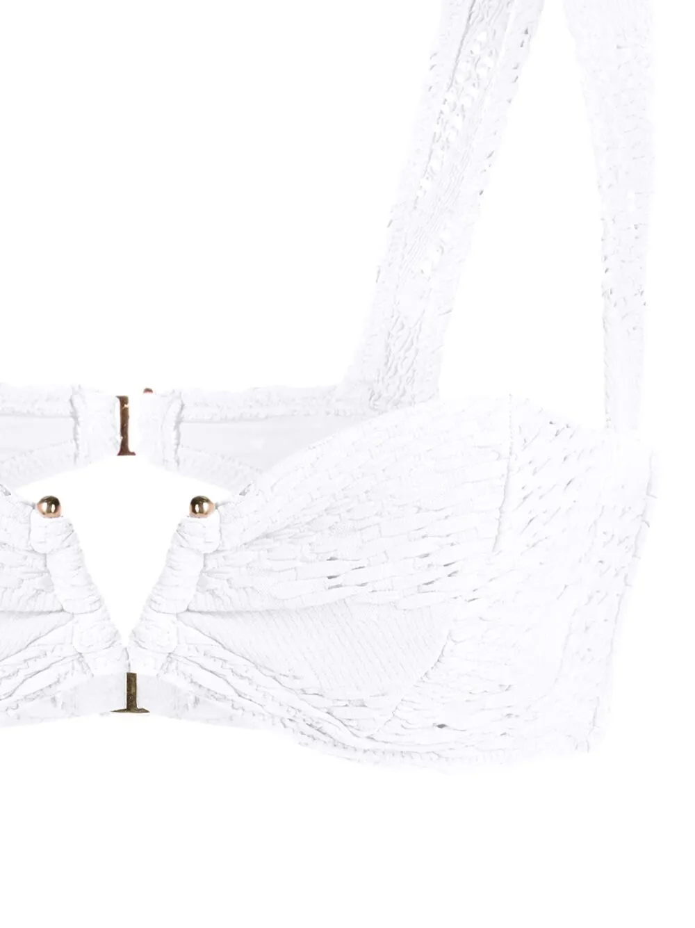 Amir Slama Woven Balconete Bikini Set In White