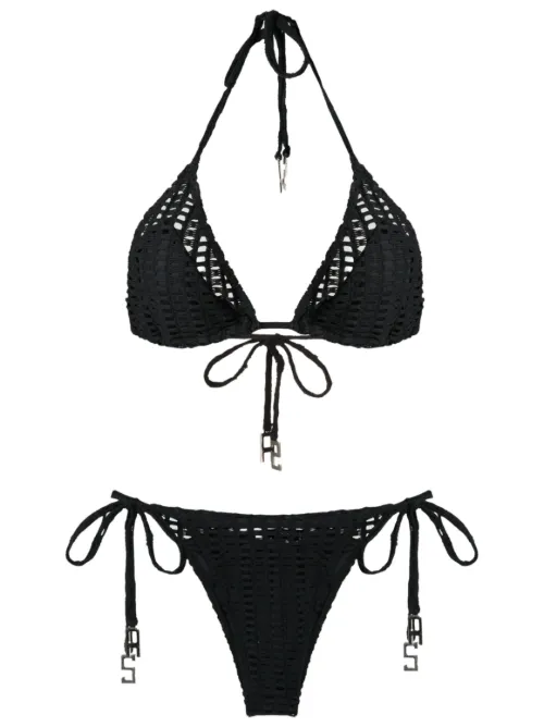 Bikini en maille ajourée à bonnets triangle - Amir Slama - Modalova