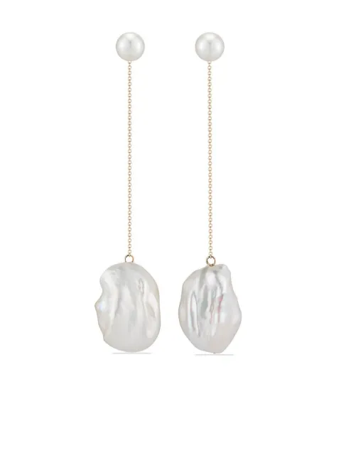 Mateo 14kt yellow gold Duality baroque pearl drop earrings