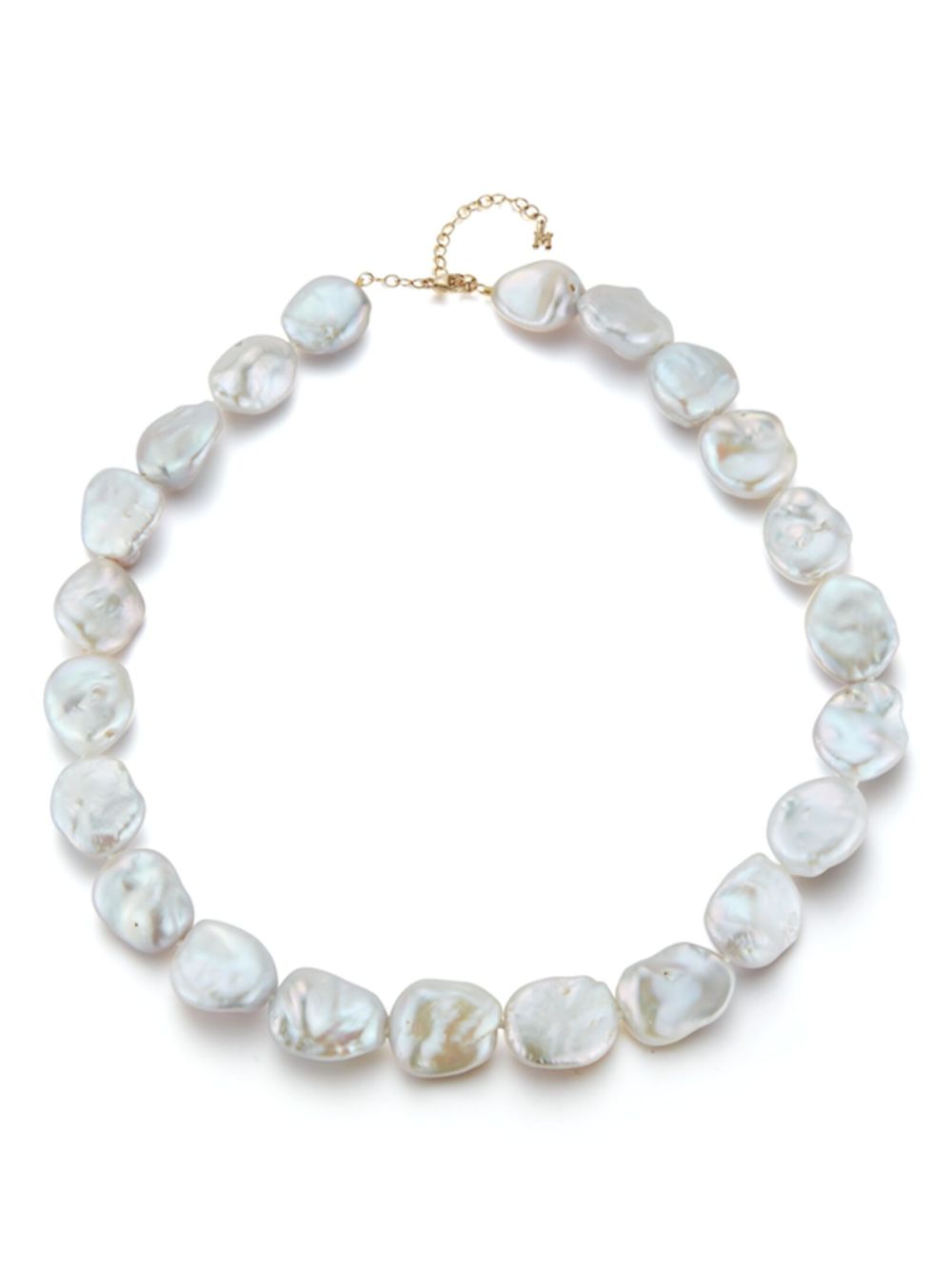 Mateo 14kt yellow gold baroque pearl strand necklace - White