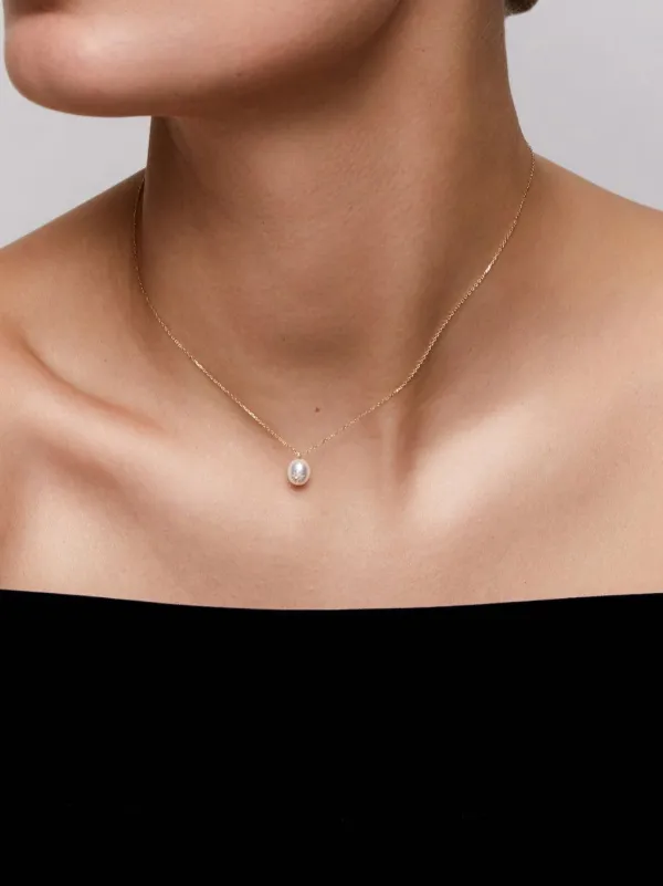 Mateo 14kt Yellow Gold Pearl Diamond Necklace | Gold
