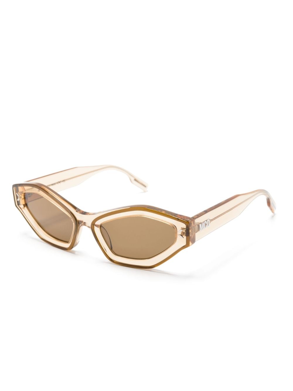 MCQ logo-debossed oval-frame sunglasses - Bruin