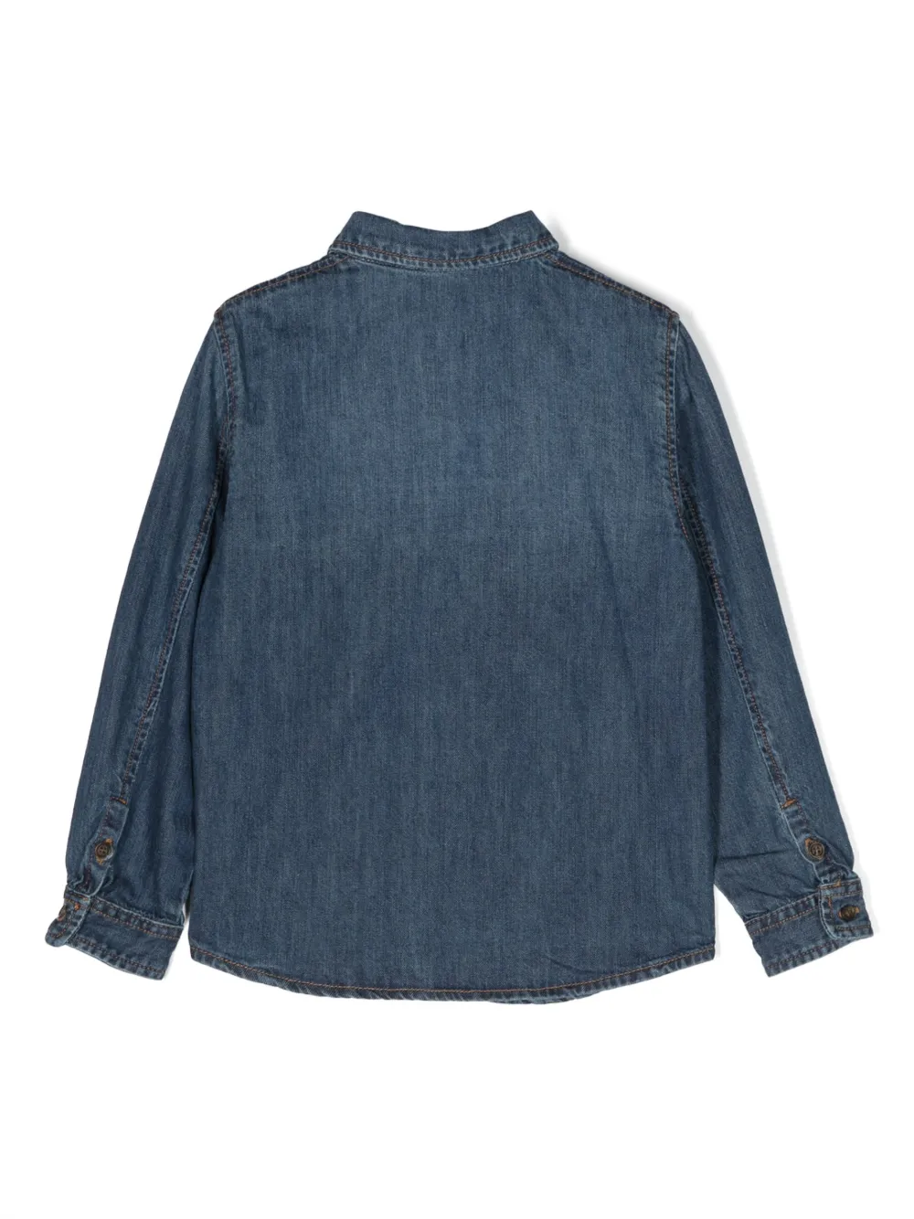 Bonpoint button-up cotton denim shirt - Blauw