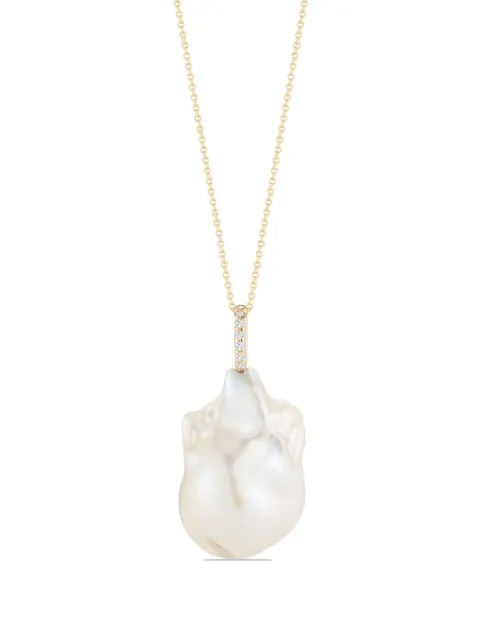 Mateo 14kt yellow-gold baroque pearl and diamond necklace