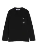 Stone Island Junior compass-patch cotton T-shirt - Black