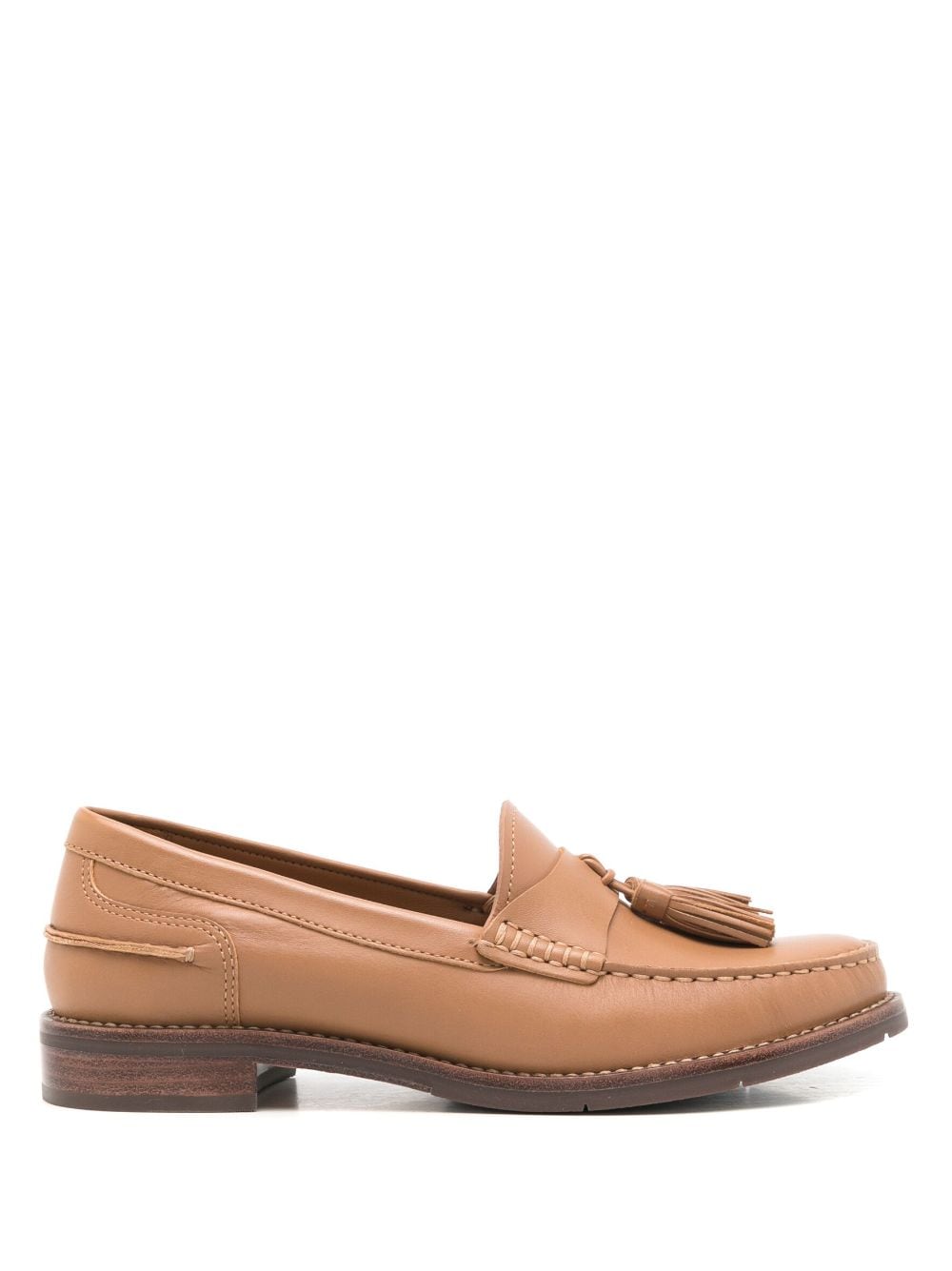 Sarah Chofakian Rive Droit Leather Loafers In Brown
